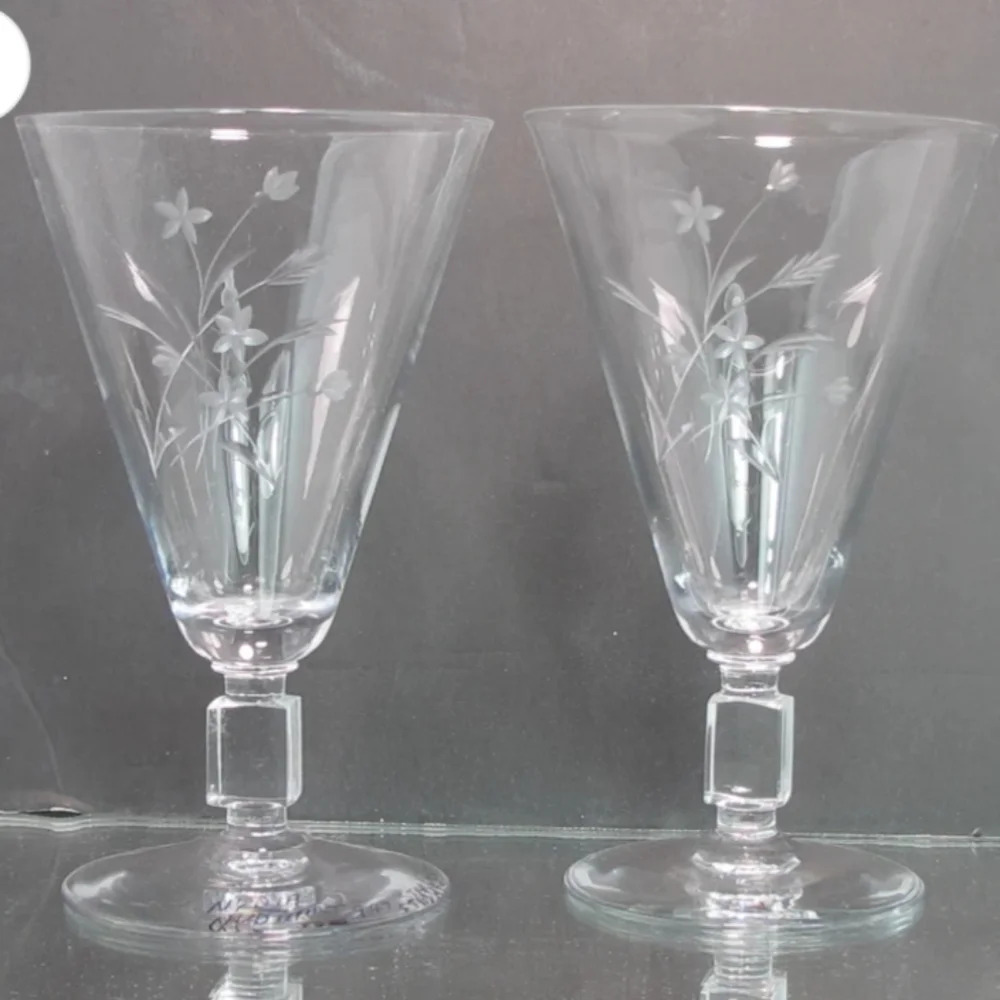 VINTAGE Reizart Nydia Cut glass beverage stem Hand cut 947 Starlight.  2…​​​